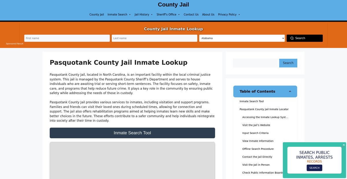 Preview of pasquotank.countyjail.org