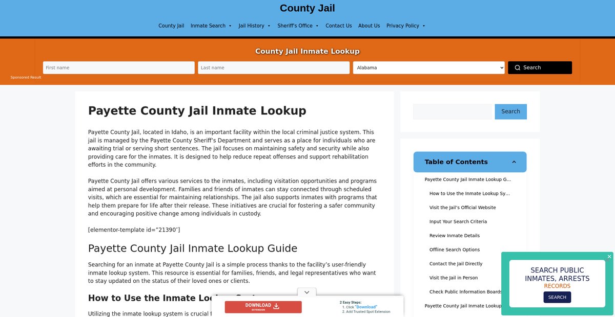 Preview of payette.countyjail.org