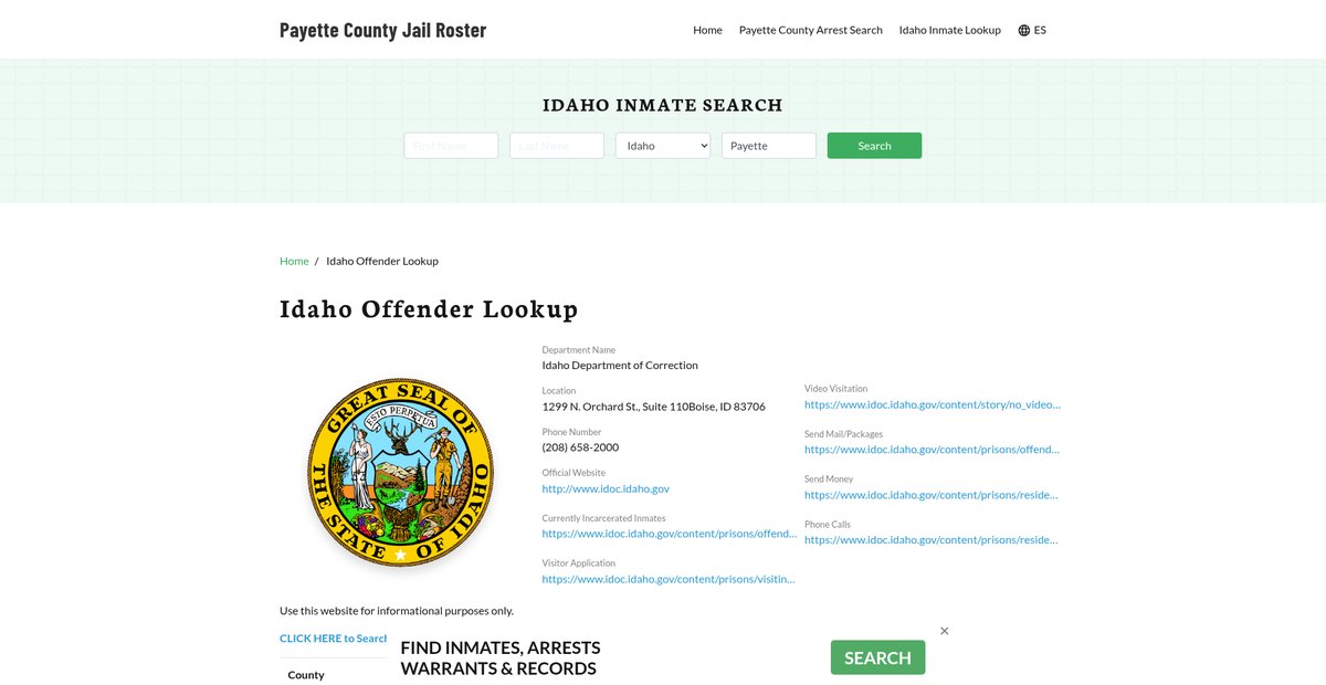 Preview of payettecountyjail.org