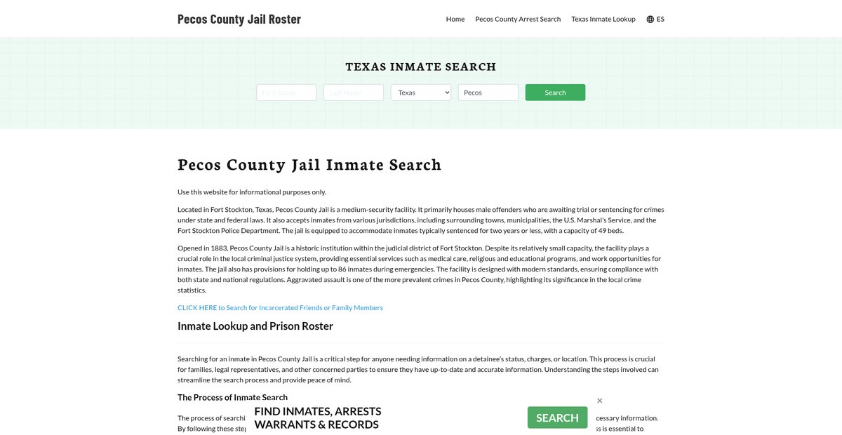 Preview of pecoscountyjail.org