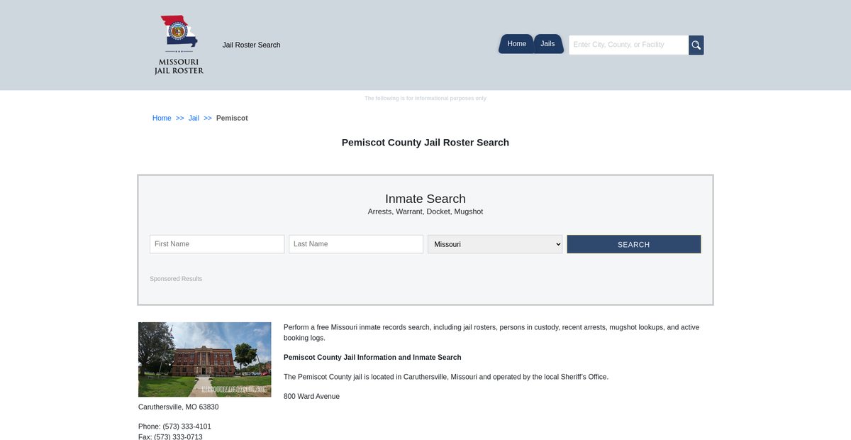 Preview of missourijailroster.com