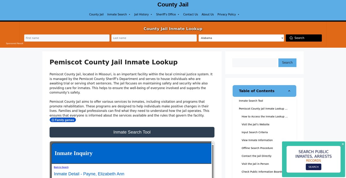Preview of pemiscot.countyjail.org
