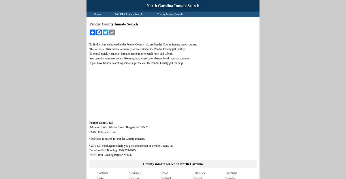 Preview of ncinmatesearch.org