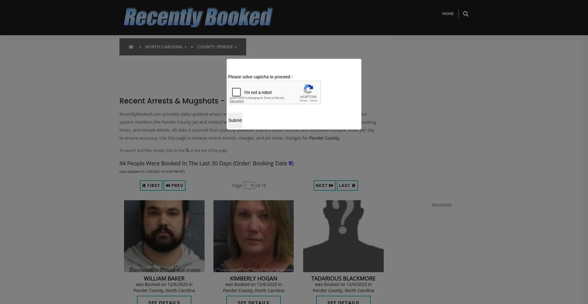 Preview of recentlybooked.com