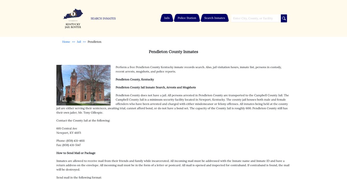 Preview of kentuckyjailroster.com