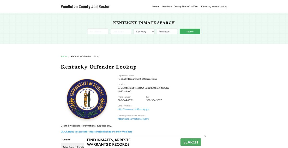 Preview of pendletoncountyjail.org