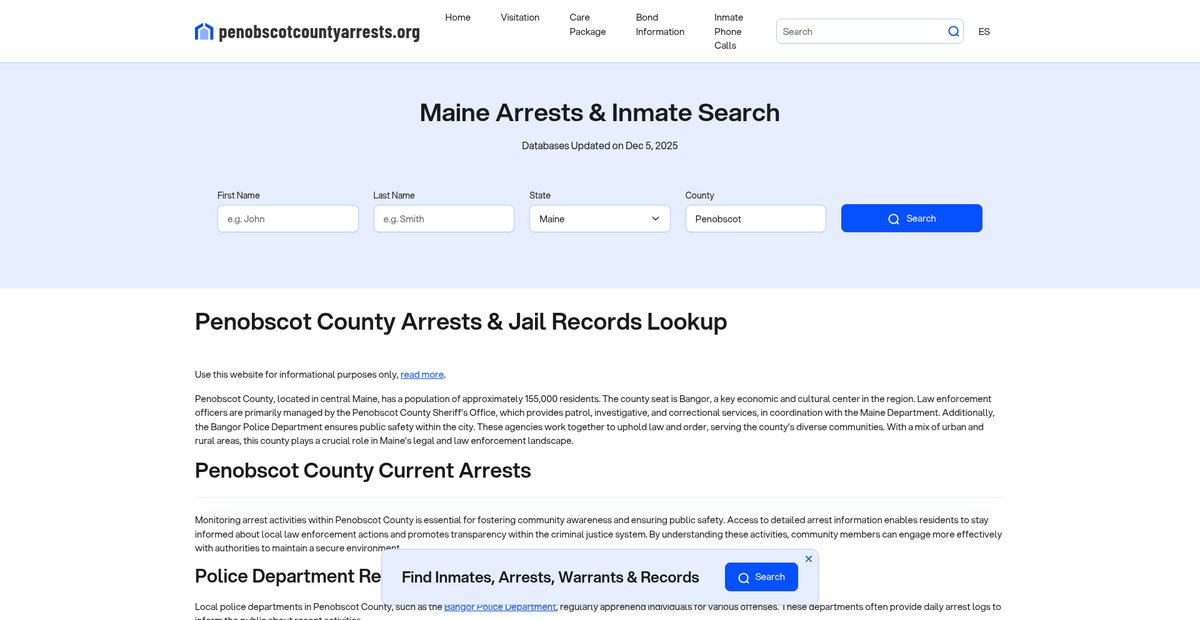 Preview of penobscotcountyarrests.org