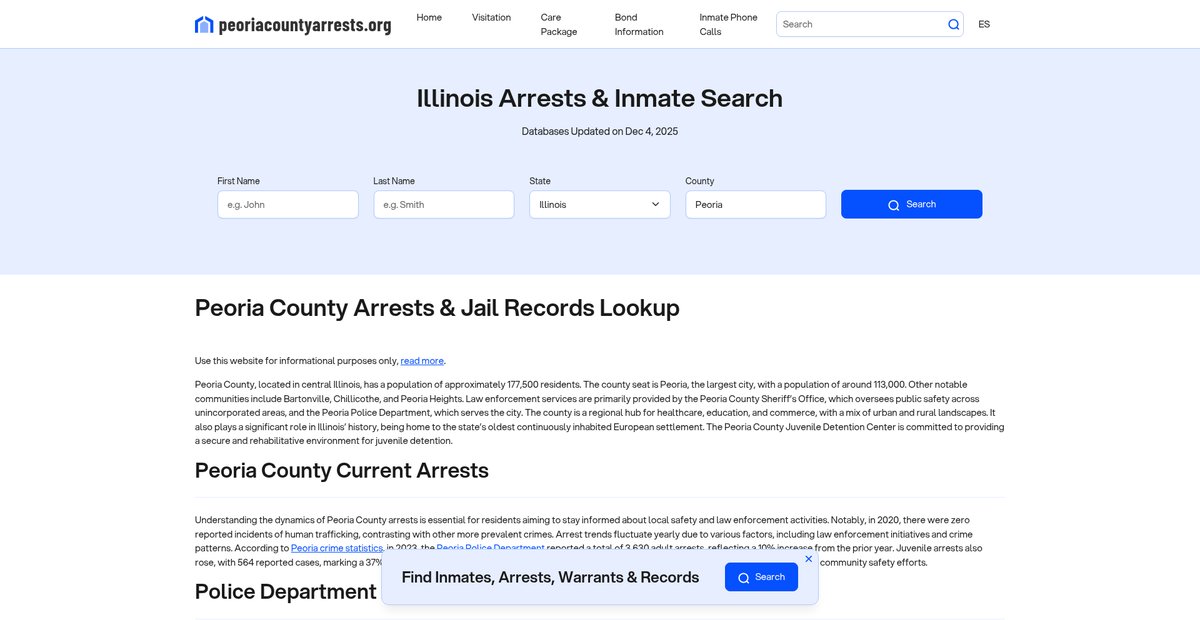 Preview of peoriacountyarrests.org