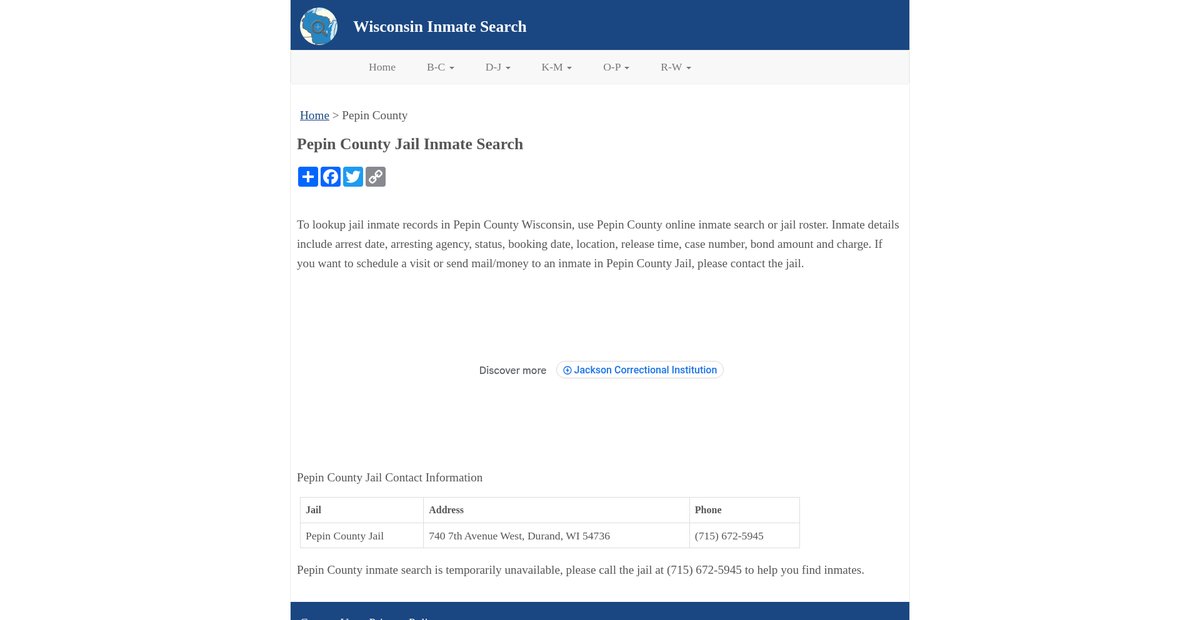 Preview of inmatesearchwi.org