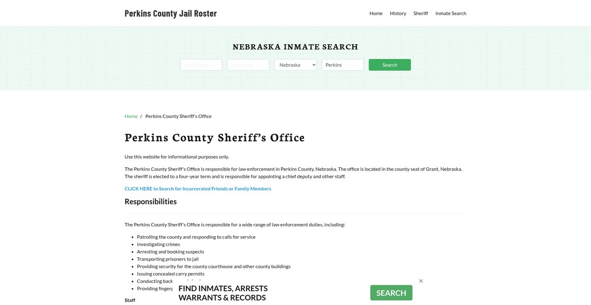 Preview of perkinscountyjail.org
