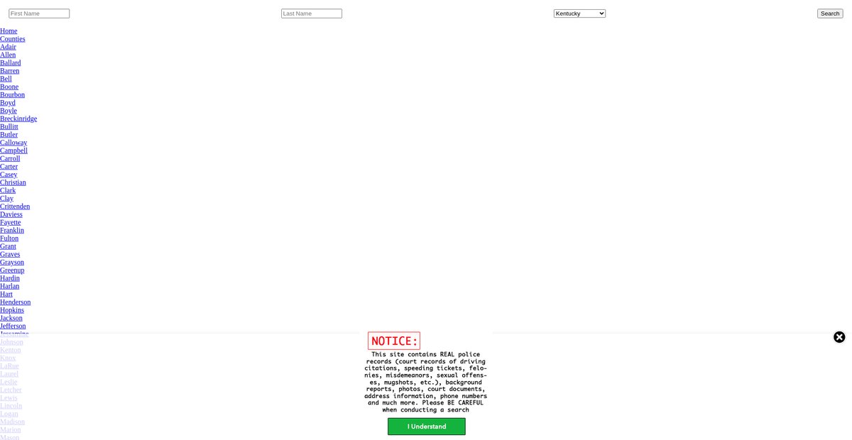 Preview of kentucky.arrests.org