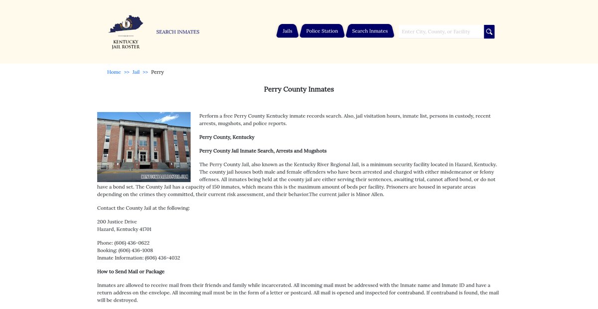 Preview of kentuckyjailroster.com