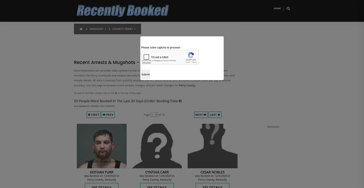 Preview of recentlybooked.com