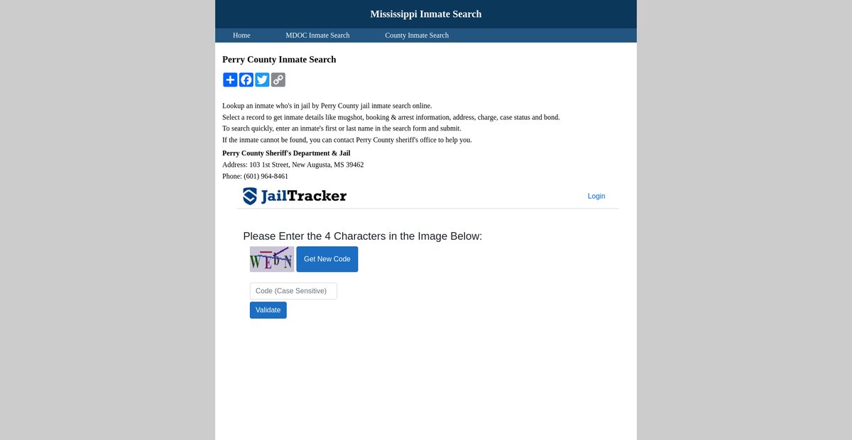 Preview of inmatesearchmississippi.org