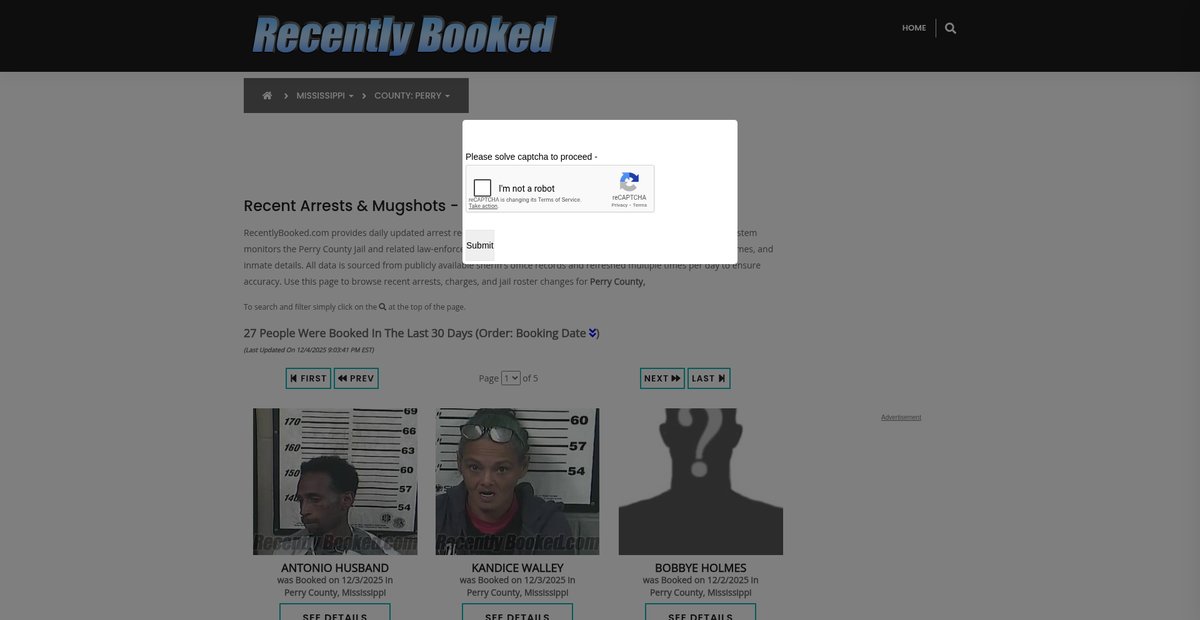Preview of recentlybooked.com