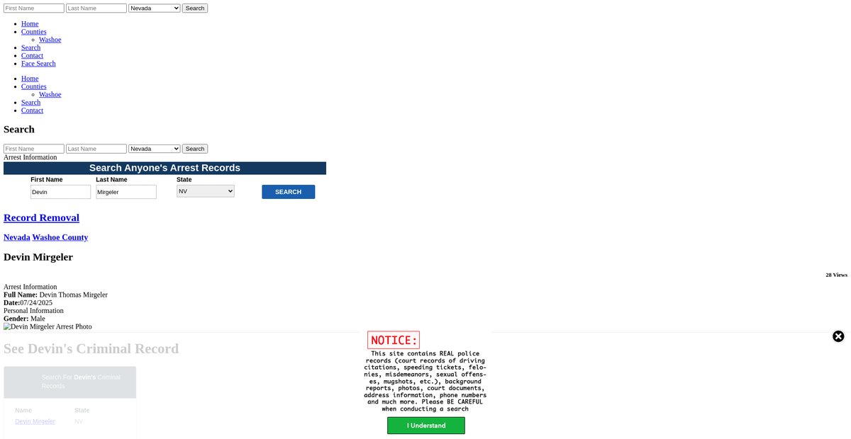 Preview of nevada.arrests.org