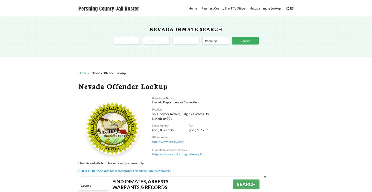 Preview of pershingcountyjail.org