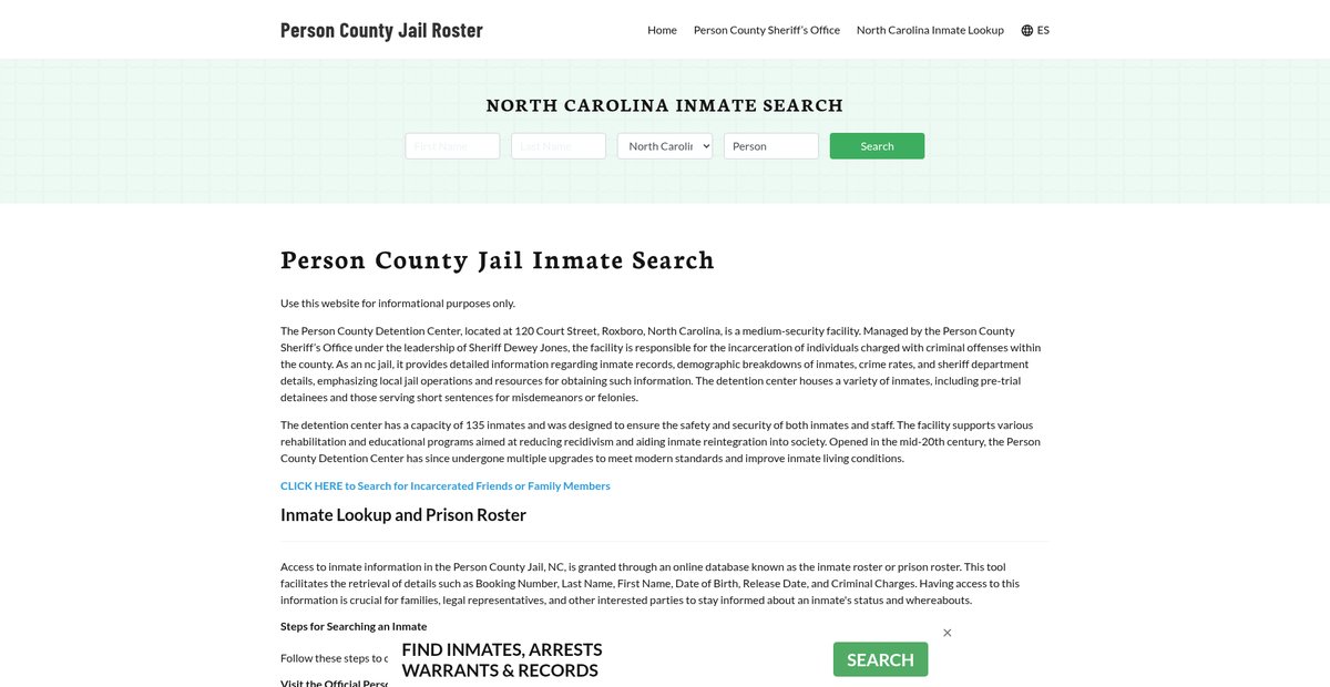 Preview of personcountyjail.org
