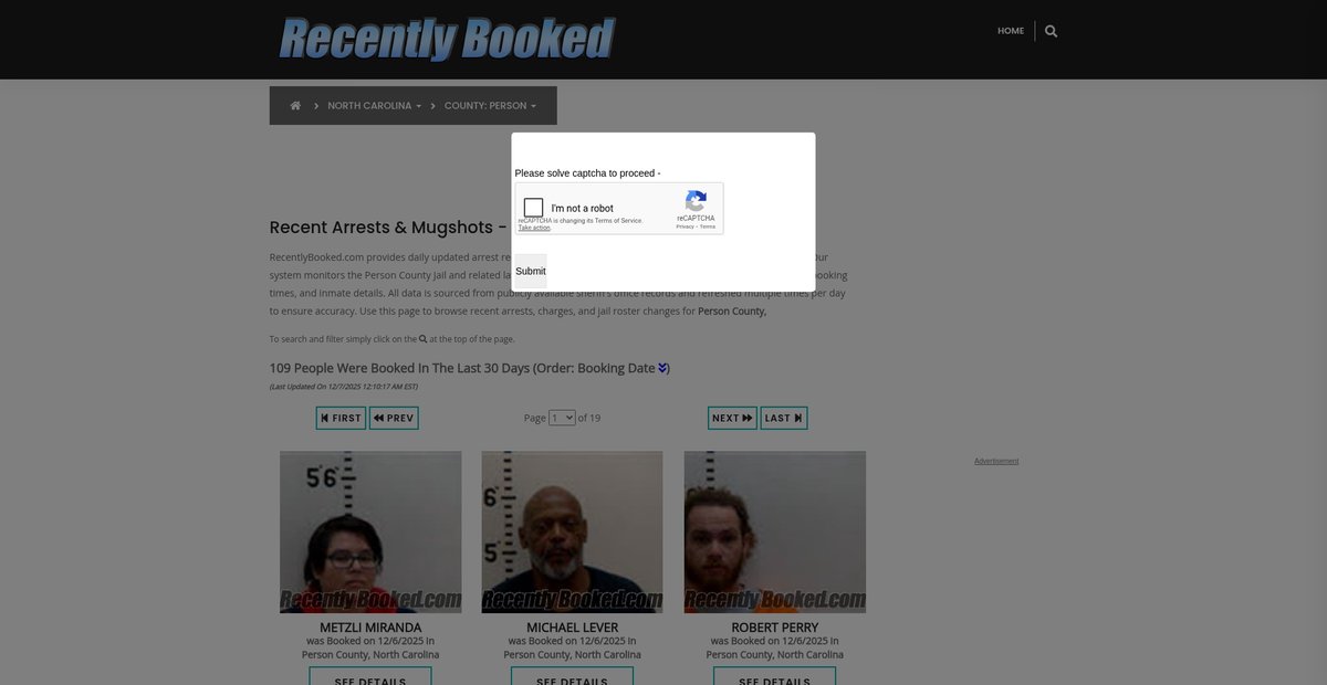 Preview of recentlybooked.com
