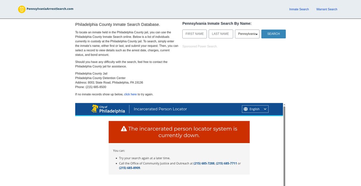 Preview of pennsylvaniaarrestsearch.com