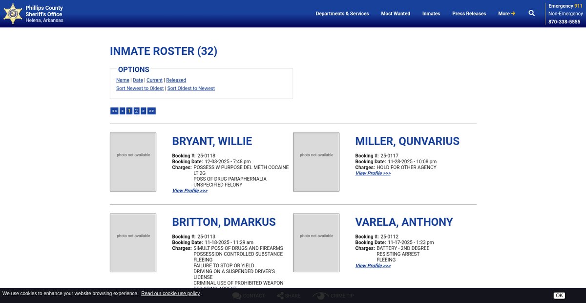 Preview of phillipscountysheriffar.org