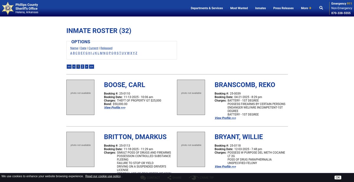 Preview of phillipscountysheriffar.org