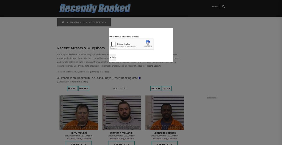 Preview of recentlybooked.com