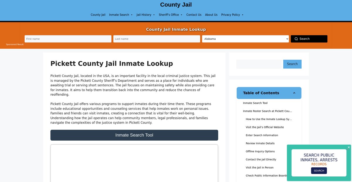 Preview of pickett.countyjail.org