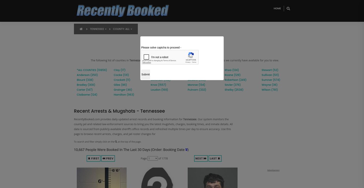 Preview of recentlybooked.com