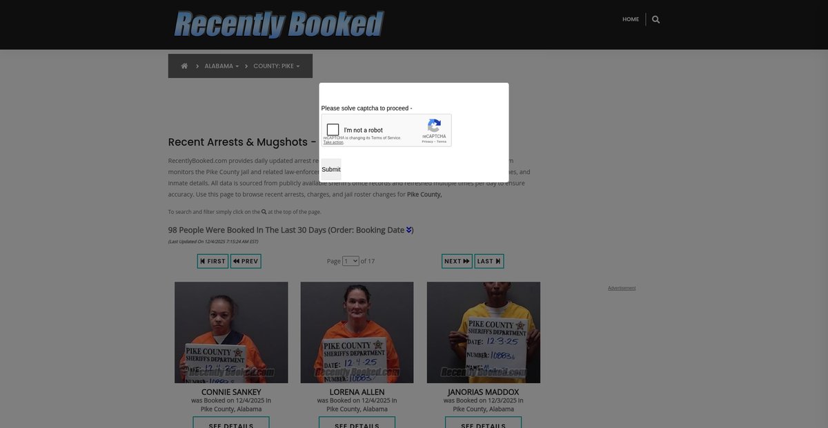 Preview of recentlybooked.com