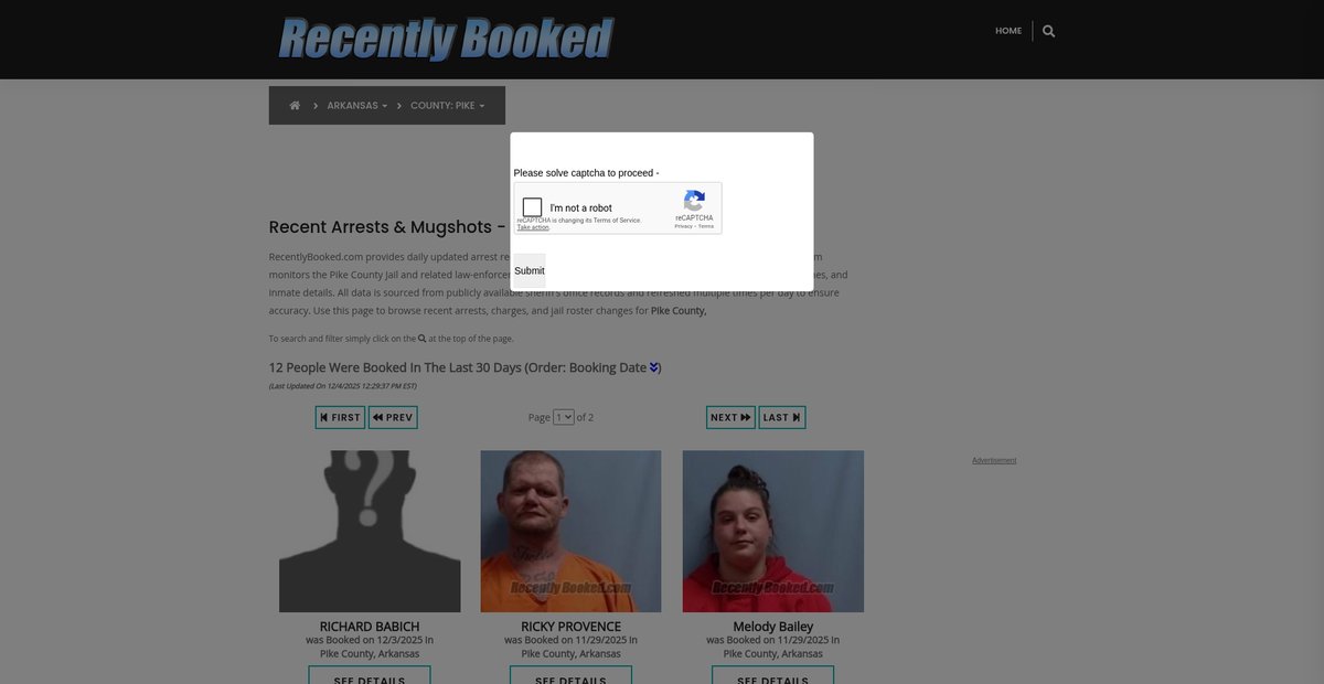 Preview of recentlybooked.com