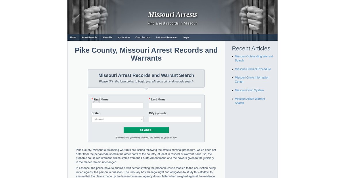 Preview of missouriarrests.org