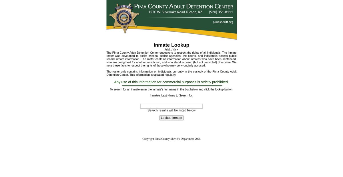 Preview of sheriff.pima.gov