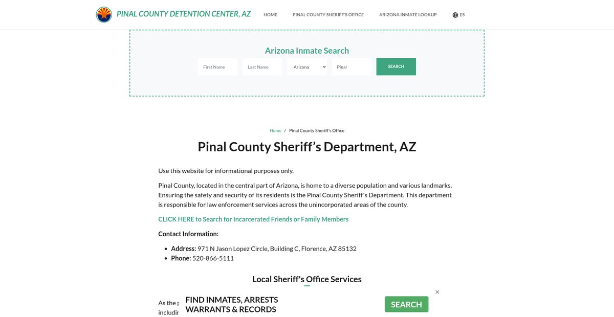 Preview of pinalcountydetentionaz.org