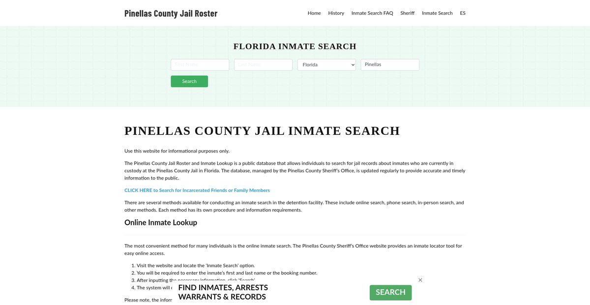 Preview of pinellascountyjail.org