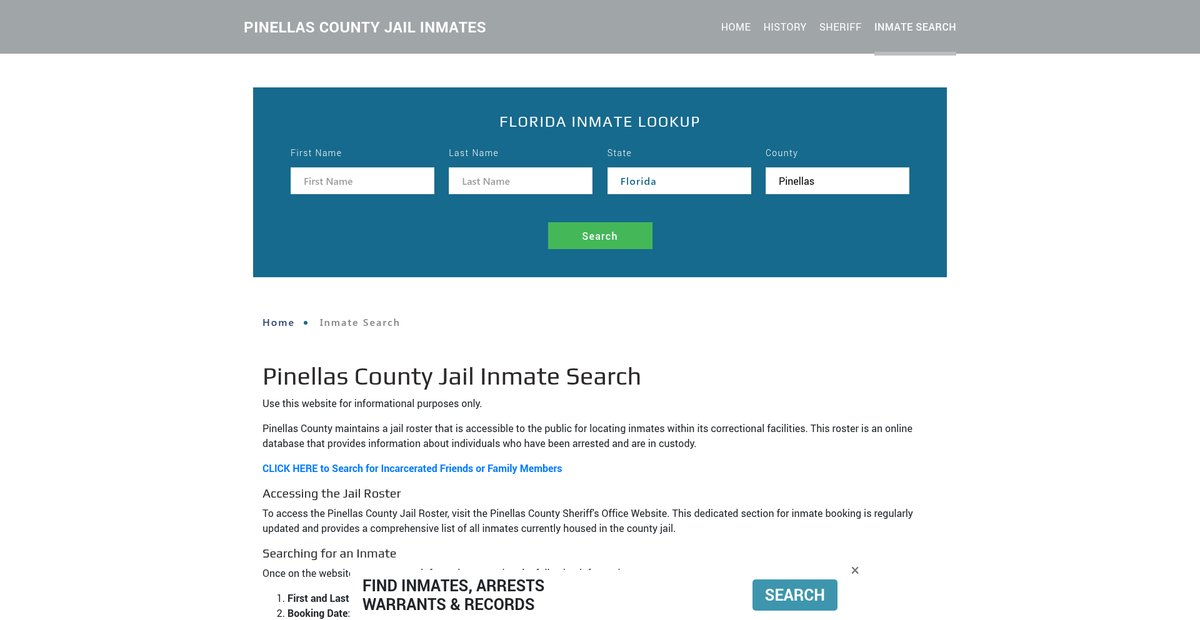 Preview of pinellasjailroster.org