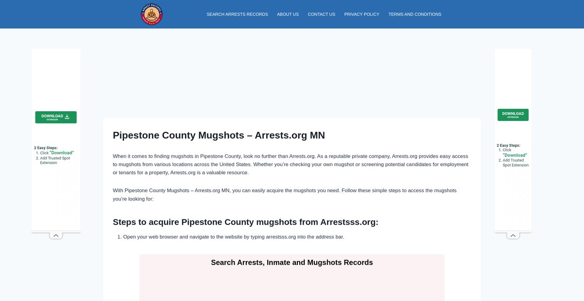 Preview of pipestone-mugshots.arrests-org.com