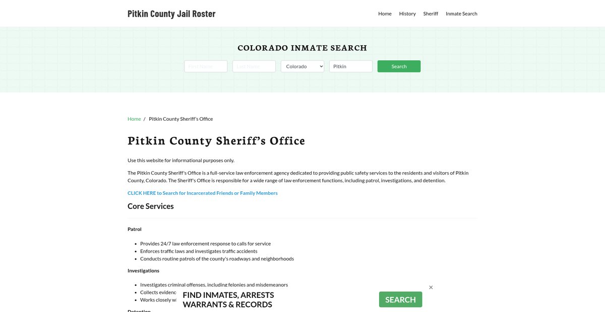 Preview of pitkincountyjail.org