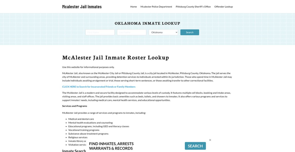 Preview of mcalesterjail.org