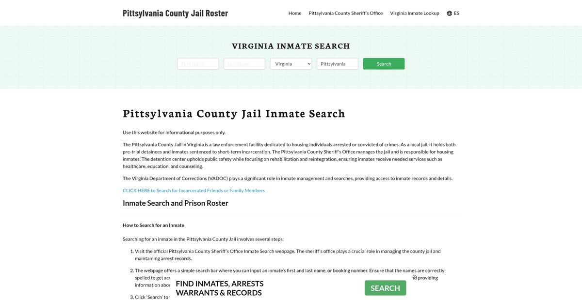 Preview of pittsylvaniacountyjail.org