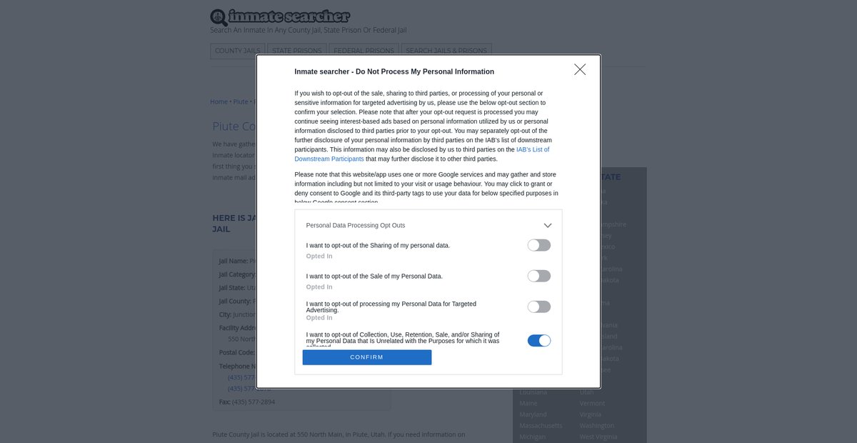 Preview of inmatesearcher.com