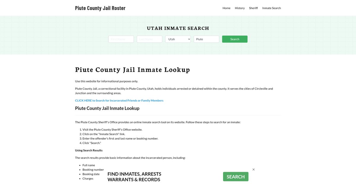 Preview of piutecountyjail.org