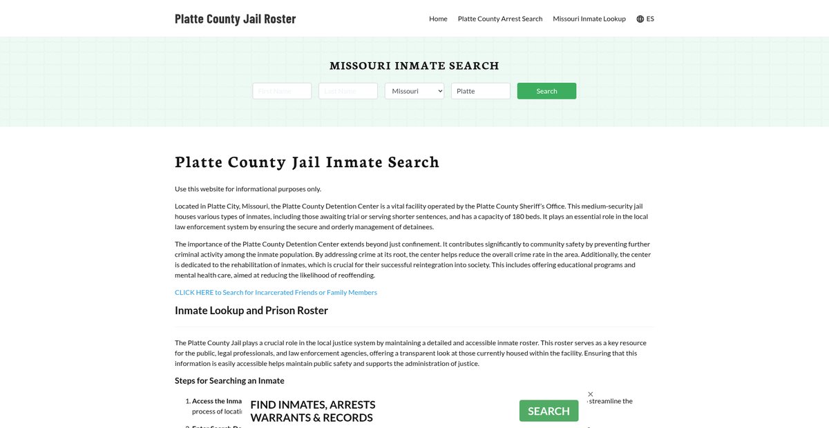 Preview of plattecountyjail.org