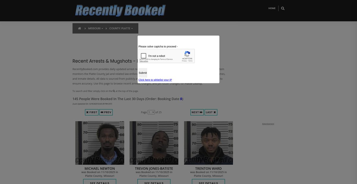 Preview of recentlybooked.com
