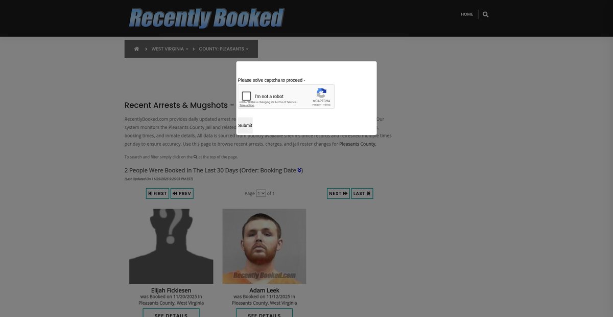 Preview of recentlybooked.com