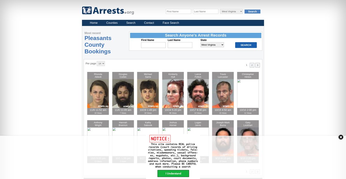 Preview of westvirginia.arrests.org
