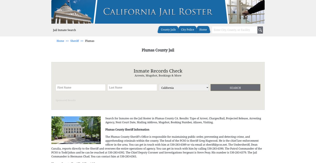 Preview of californiajailroster.com