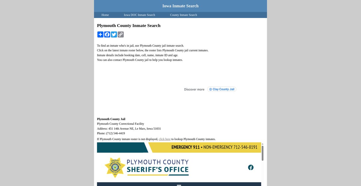 Preview of inmatesearchiowa.org