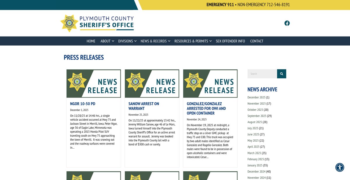 Preview of plymouthcountysheriff.com