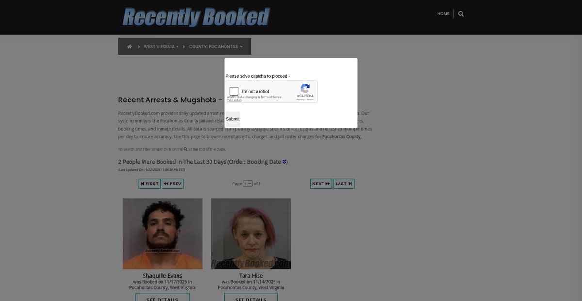 Preview of recentlybooked.com